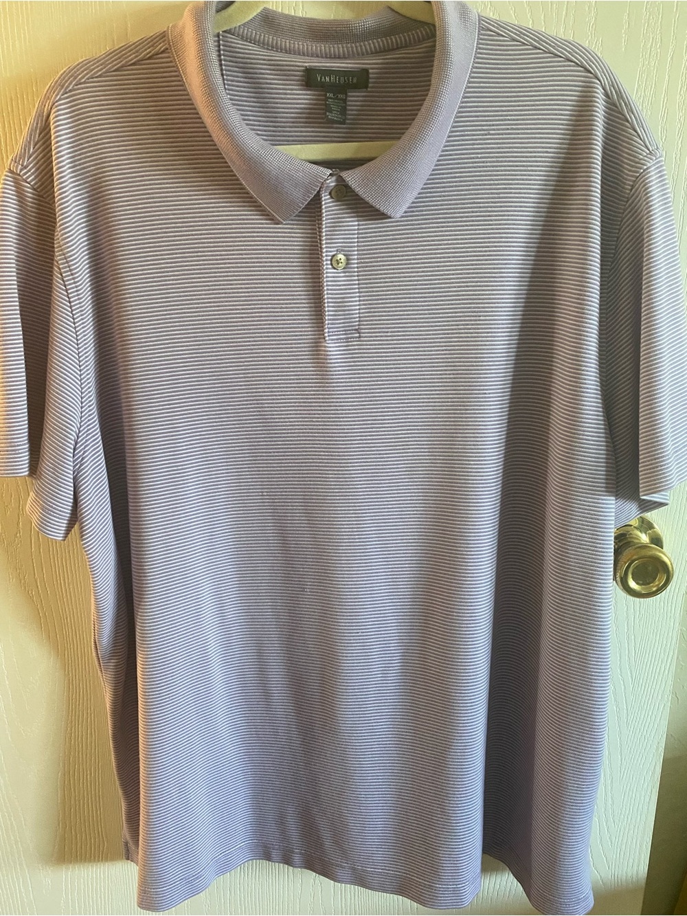 Van Heusen Men's Lavender Striped Polo Shirt size XXL